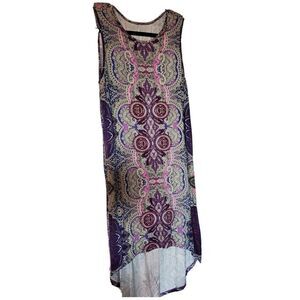 The Limited‎ Womens Dress Small Purple Live Love Learn Sleeveless Paisley Spring